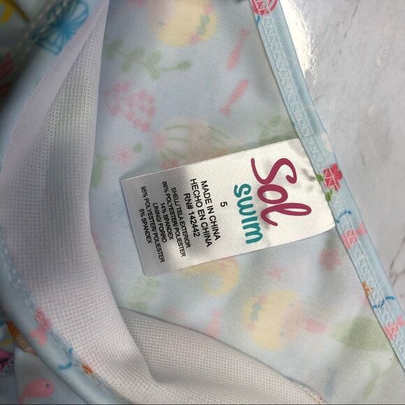 Sol 2 piece Swimsuit with Mermaid Prints 5 Toddler UPF50+ - Picture 3 of 3